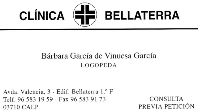 Barbara García de Vinuesa - Logopeda Calpe